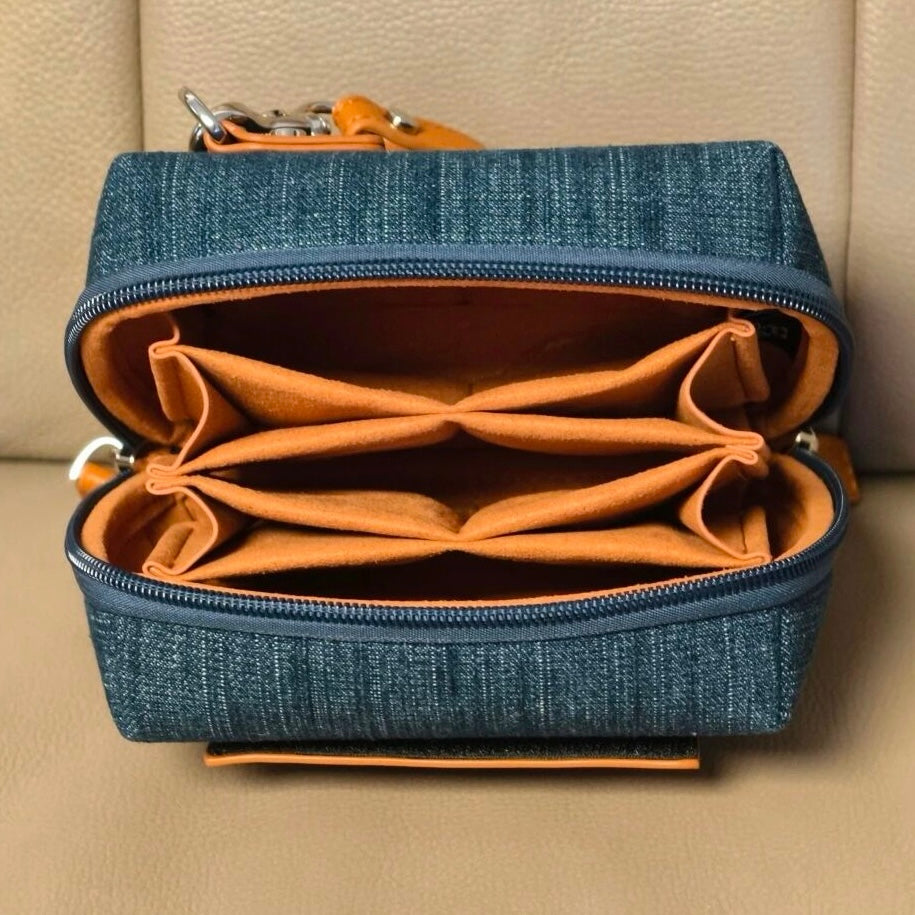 Nini M Denim Fabric portable pouch