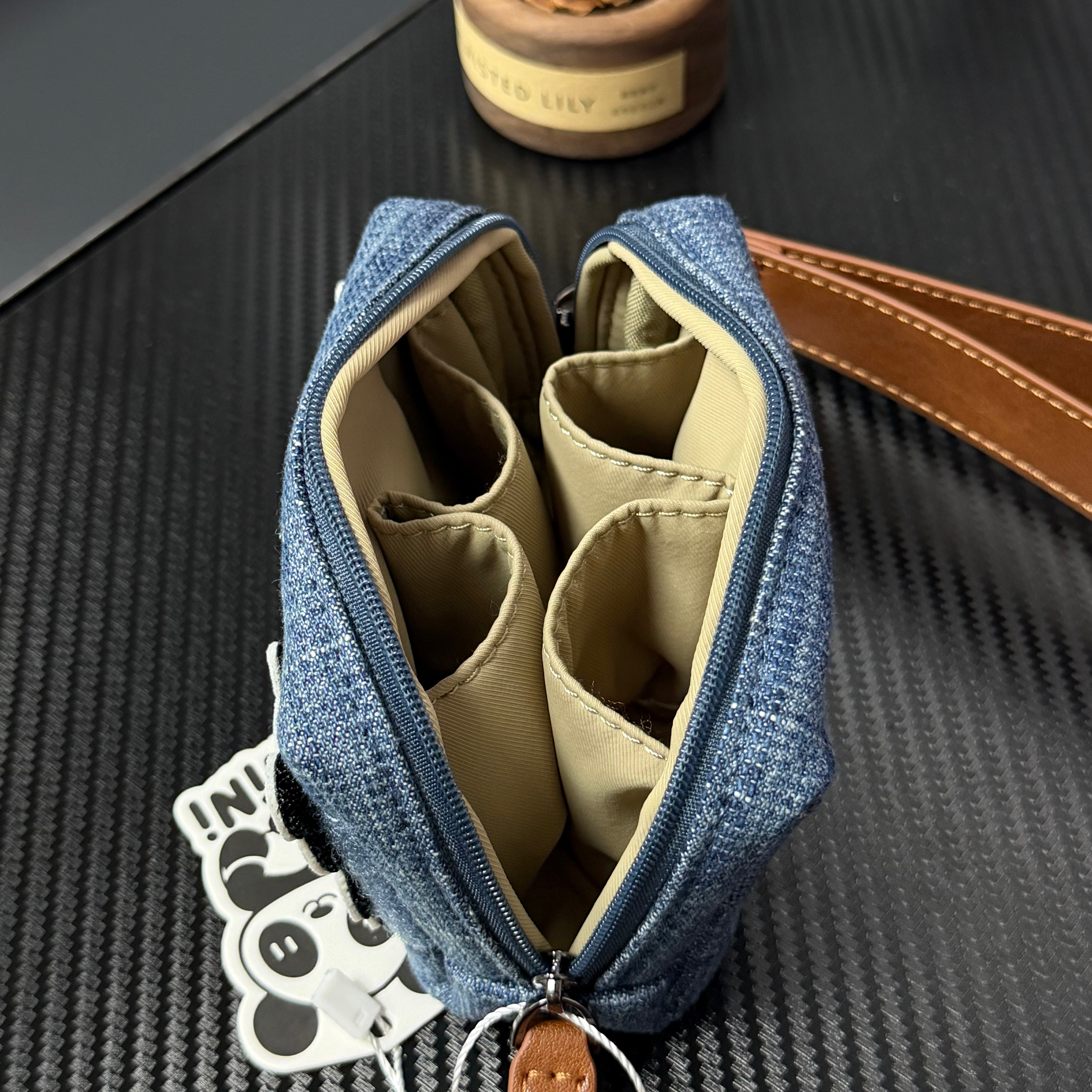 Nini S Denim Fabric portable pouch