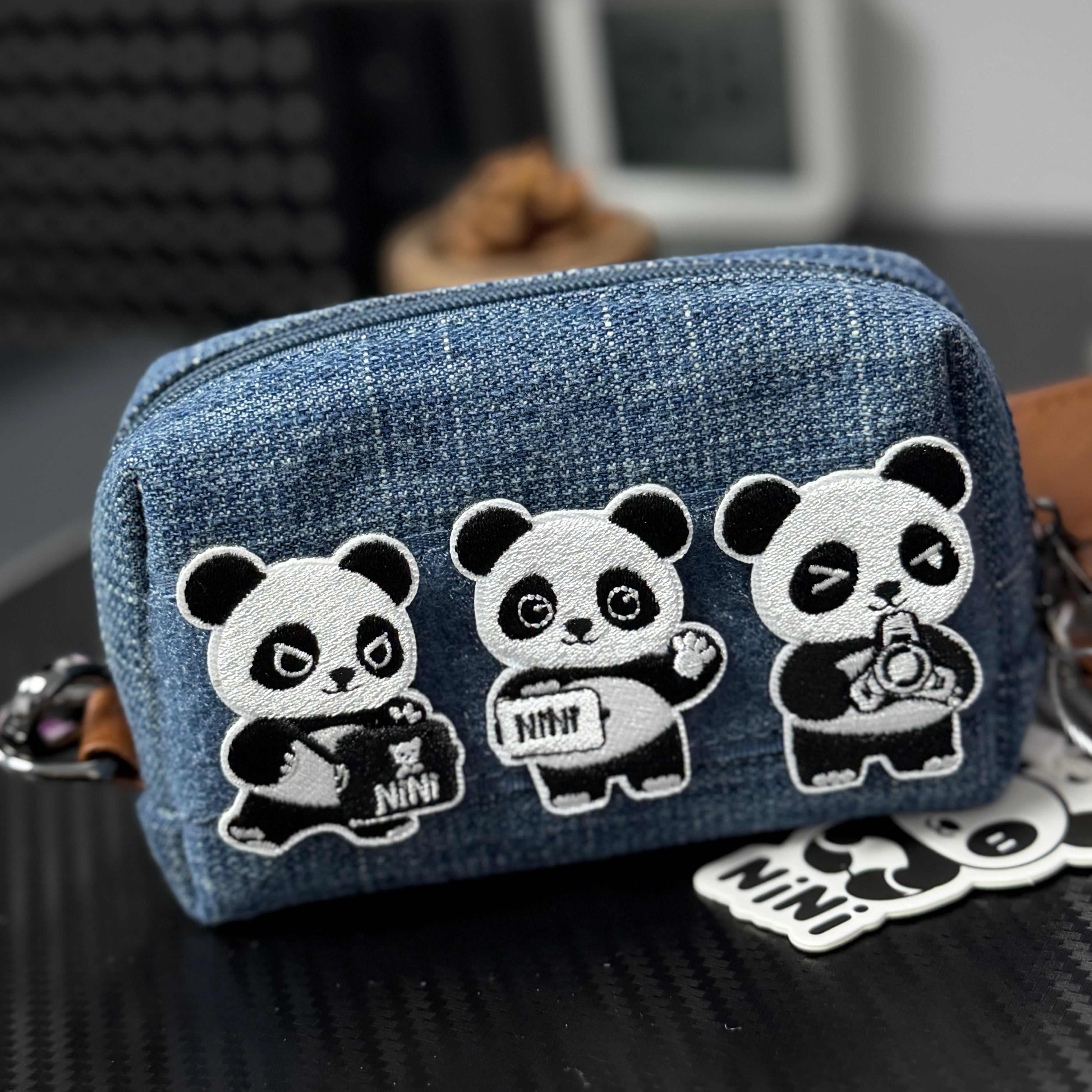 Nini S Denim Fabric portable pouch